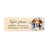 Étiquette d'adresse de retour de chien Beagle (Devant)