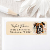 Étiquette d'adresse de retour de chien Boxer (En situation)