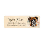 Étiquette d'adresse de retour de chien Boxer (Devant)