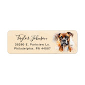 Étiquette d'adresse de retour de chien Boxer (Devant)