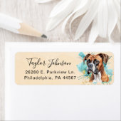 Étiquette d'adresse de retour de chien Boxer (En situation)