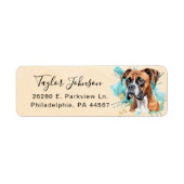 Étiquette d'adresse de retour de chien Boxer (Devant)