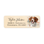 Étiquette d'adresse de retour de chien Brittany Sp (Devant)