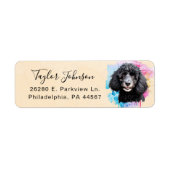 Étiquette d'adresse de retour de chien caniche (Devant)