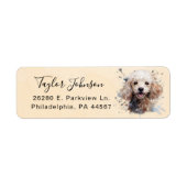 Étiquette d'adresse de retour de chien caniche (Devant)