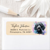 Étiquette d'adresse de retour de chien caniche (En situation)