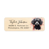 Étiquette d'adresse de retour de chien caniche (Devant)