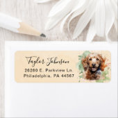 Étiquette d'adresse de retour de chien caniche (En situation)