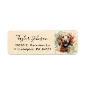 Étiquette d'adresse de retour de chien caniche (Devant)