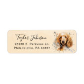 Étiquette d'adresse de retour de chien caniche (Devant)