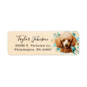 Étiquette d'adresse de retour de chien caniche (Devant)