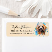 Étiquette d'adresse de retour de chien caniche (En situation)
