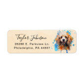 Étiquette d'adresse de retour de chien caniche (Devant)