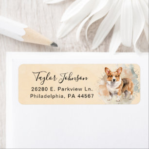 Étiquette d'adresse de retour de chien Cardigan We