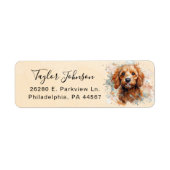 Étiquette d'adresse de retour de chien Cavapoo (Devant)