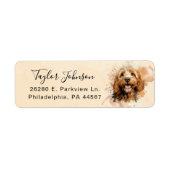 Étiquette d'adresse de retour de chien Cockapoo (Devant)