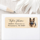 Étiquette d'adresse de retour de chien de berger a (En situation)