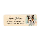 Étiquette d'adresse de retour de chien de berger d (Devant)