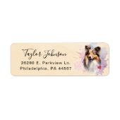 Étiquette d'adresse de retour de chien de berger d (Devant)