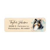 Étiquette d'adresse de retour de chien de berger d (Devant)