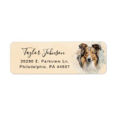Étiquette d'adresse de retour de chien de berger d (Devant)