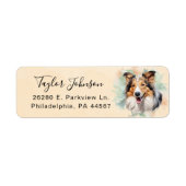 Étiquette d'adresse de retour de chien de berger d (Devant)
