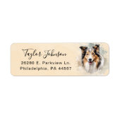 Étiquette d'adresse de retour de chien de berger d (Devant)