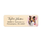 Étiquette d'adresse de retour de chien de berger d (Devant)