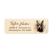 Étiquette d'adresse de retour de chien Doberman Pi (Devant)