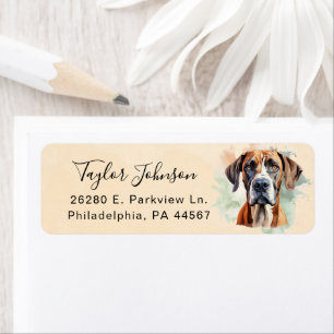 Étiquette d'adresse de retour de chien Grand Danoi
