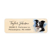 Étiquette d'adresse de retour de chien Husky (Devant)