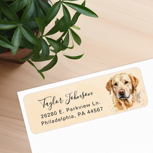 Étiquette d'adresse de retour de chien labrador ja