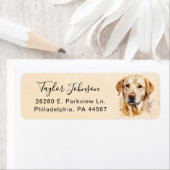 Étiquette d'adresse de retour de chien labrador ja (En situation)