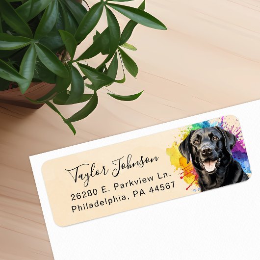 Étiquette d'adresse de retour de chien Labrador no