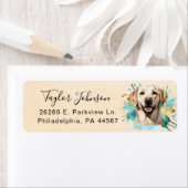 Étiquette d'adresse de retour de chien Labrador Re (En situation)