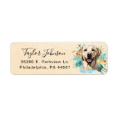 Étiquette d'adresse de retour de chien Labrador Re (Devant)