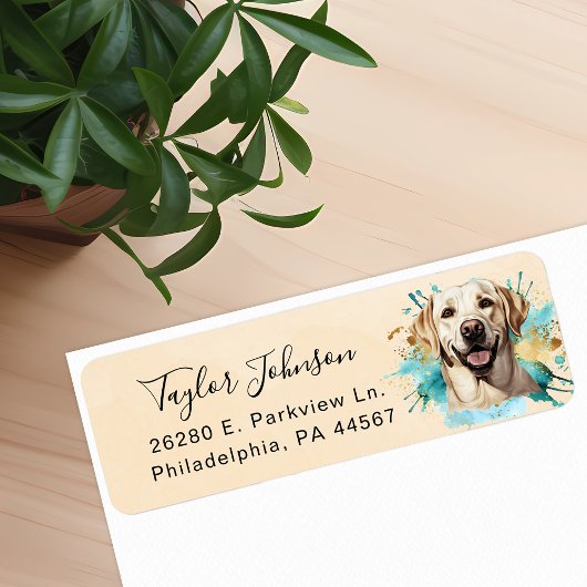 Étiquette d'adresse de retour de chien Labrador Re