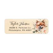 Étiquette d'adresse de retour de chien Poméranie (Devant)