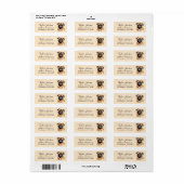 Étiquette d'adresse de retour de chien Pug (Feuille entière)