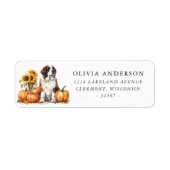 Étiquette d'adresse de retour de chien Saint-Berna (Devant)