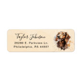 Étiquette d'adresse de retour de chien teckel (Devant)