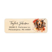Étiquette d'adresse de retour de chien teckel (Devant)