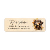 Étiquette d'adresse de retour de chien teckel (Devant)