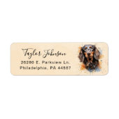 Étiquette d'adresse de retour de chien teckel (Devant)