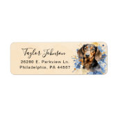 Étiquette d'adresse de retour de chien teckel (Devant)