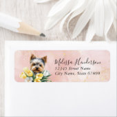 Étiquette d'adresse de retour de chien Terrier du  (En situation)
