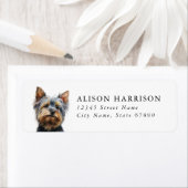 Étiquette d'adresse de retour de chien Terrier du  (En situation)