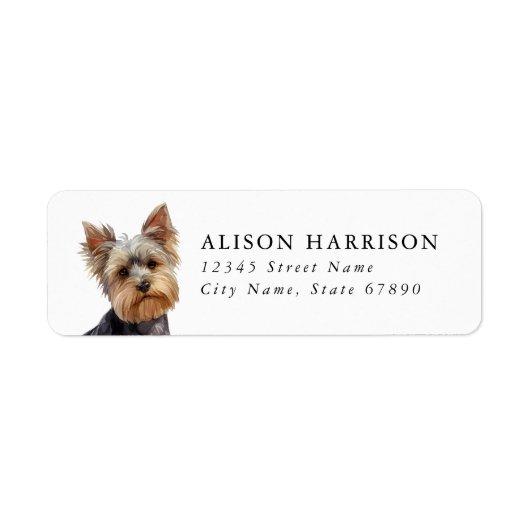 Étiquette d'adresse de retour de chien Terrier du (Devant)