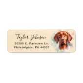 Étiquette d'adresse de retour de chien Vizsla (Devant)