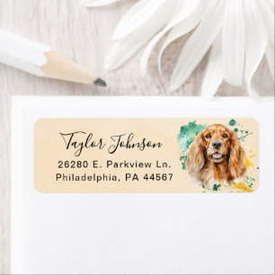 Étiquette d'adresse de retour de Cocker Spaniel